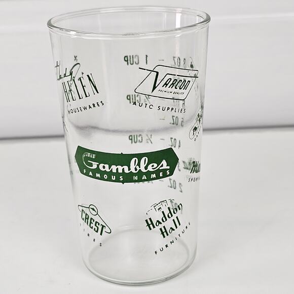 VTG Gambles Famous names advertising glass measuring cup 4 3/4" - Picture 2 of 11